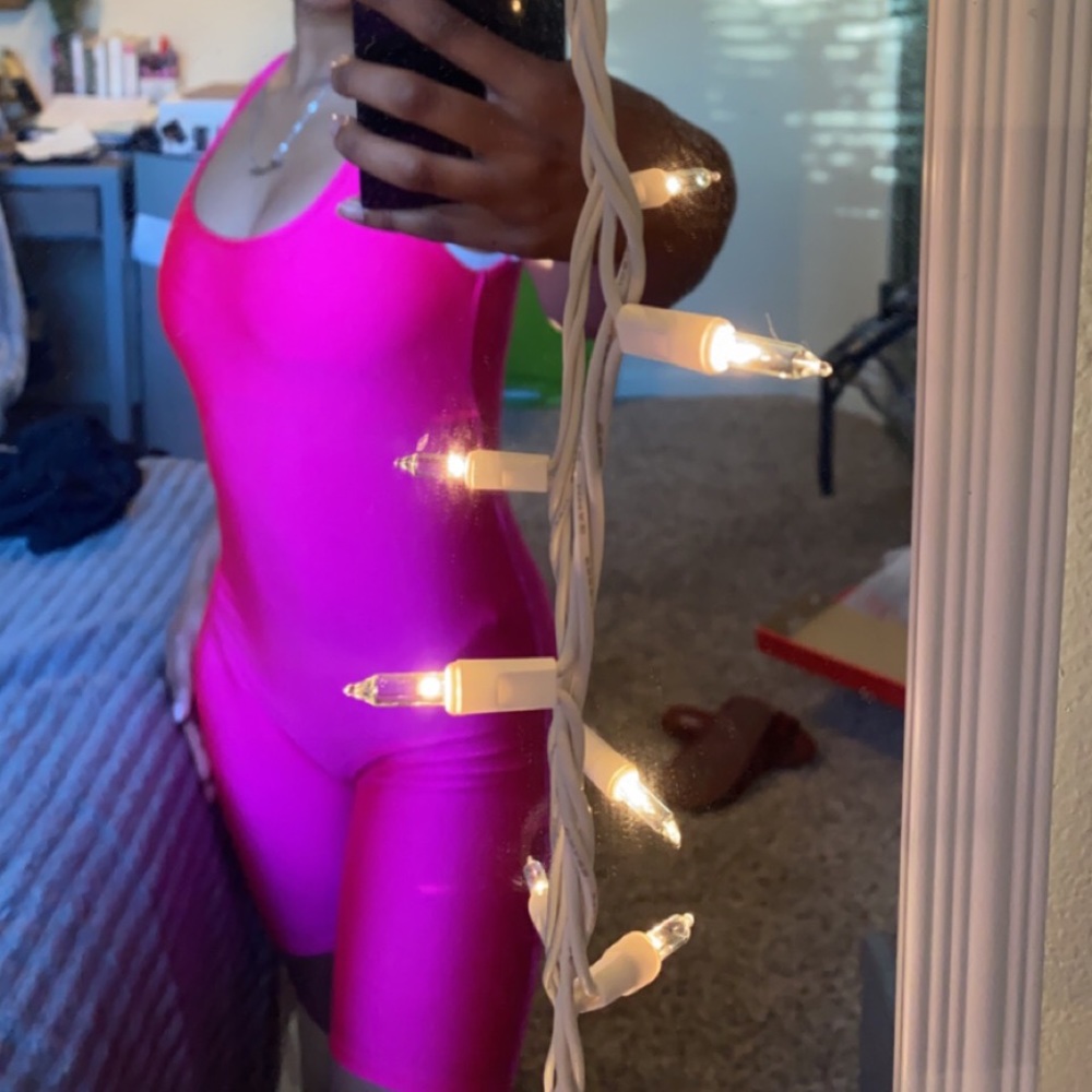 neon pink romper